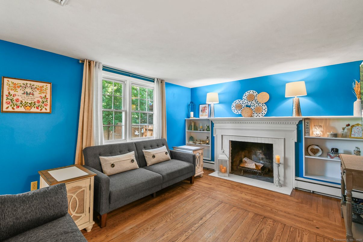 Fireplace, Interior, Wood Texture Flooring