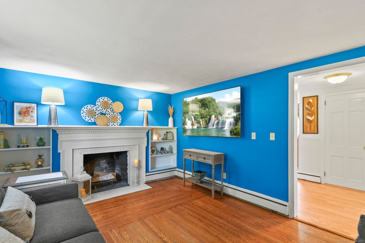 Fireplace, Interior, Wood Texture Flooring