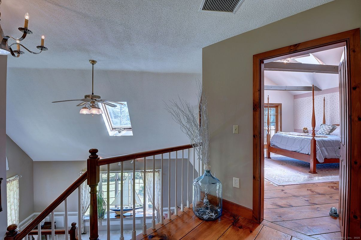 Bedroom, Chandelier, Interior, Wood Texture Flooring