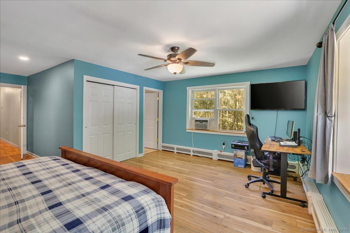 Bedroom, Home Office, Interior, Recessed Lighting, Wood Texture Flooring