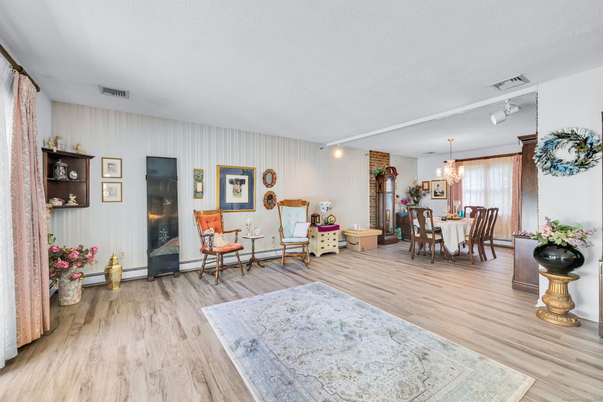 Chandelier, Dining room, Interior, Wood Texture Flooring
