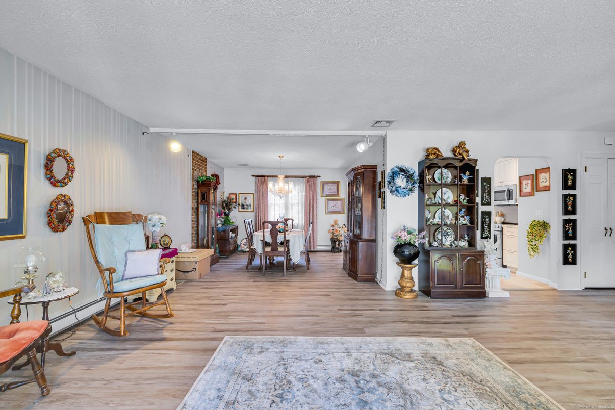 Chandelier, Dining room, Interior, Wood Texture Flooring