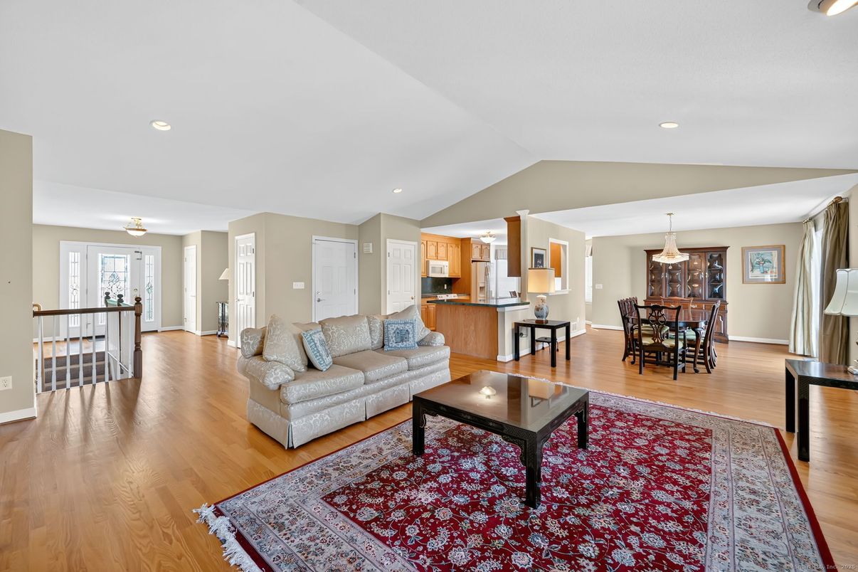 Dining room, Interior, Kitchen, Living room, Pendant Lights, Recessed Lighting, Wood Texture Flooring