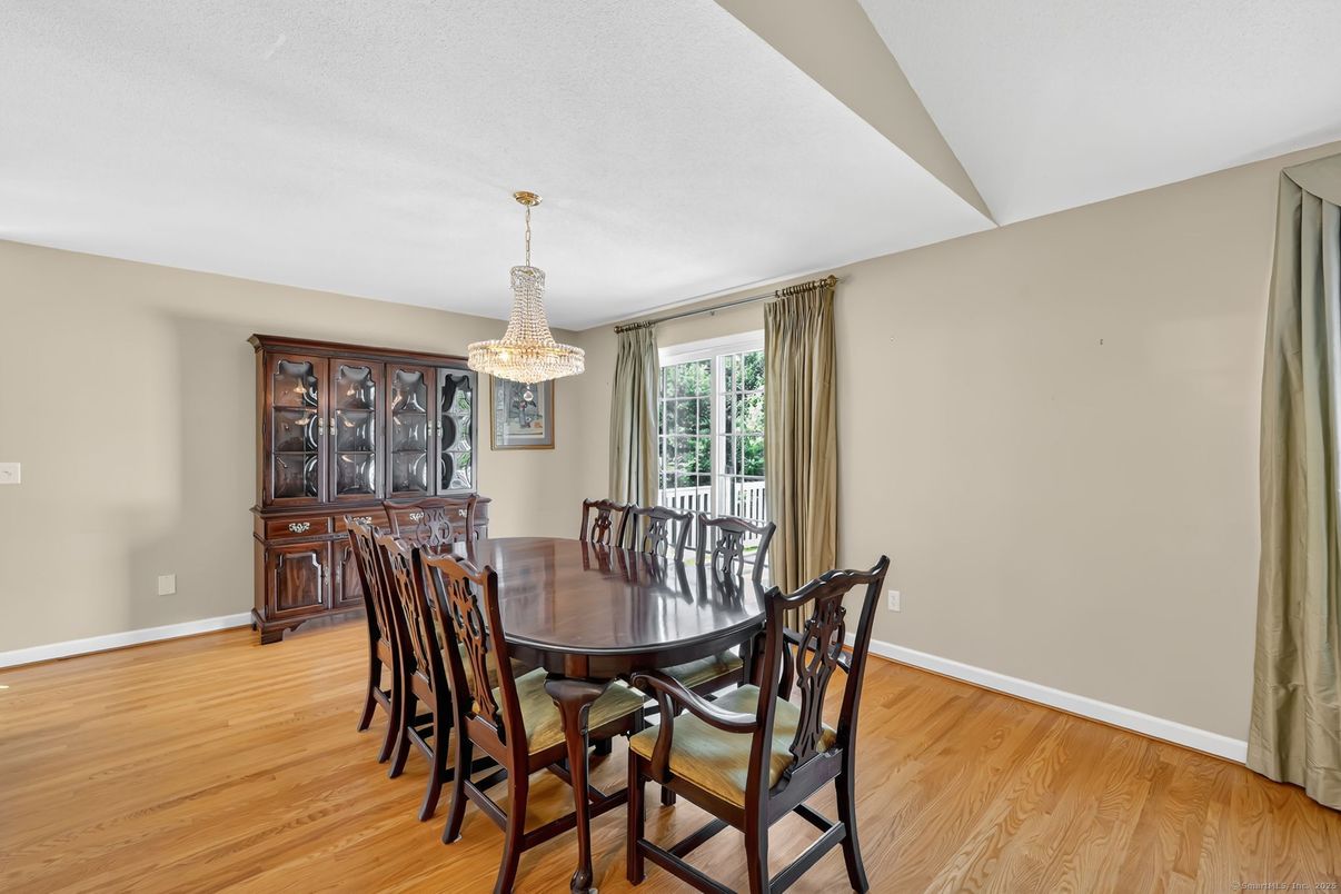 Chandelier, Dining room, Interior, Wood Texture Flooring