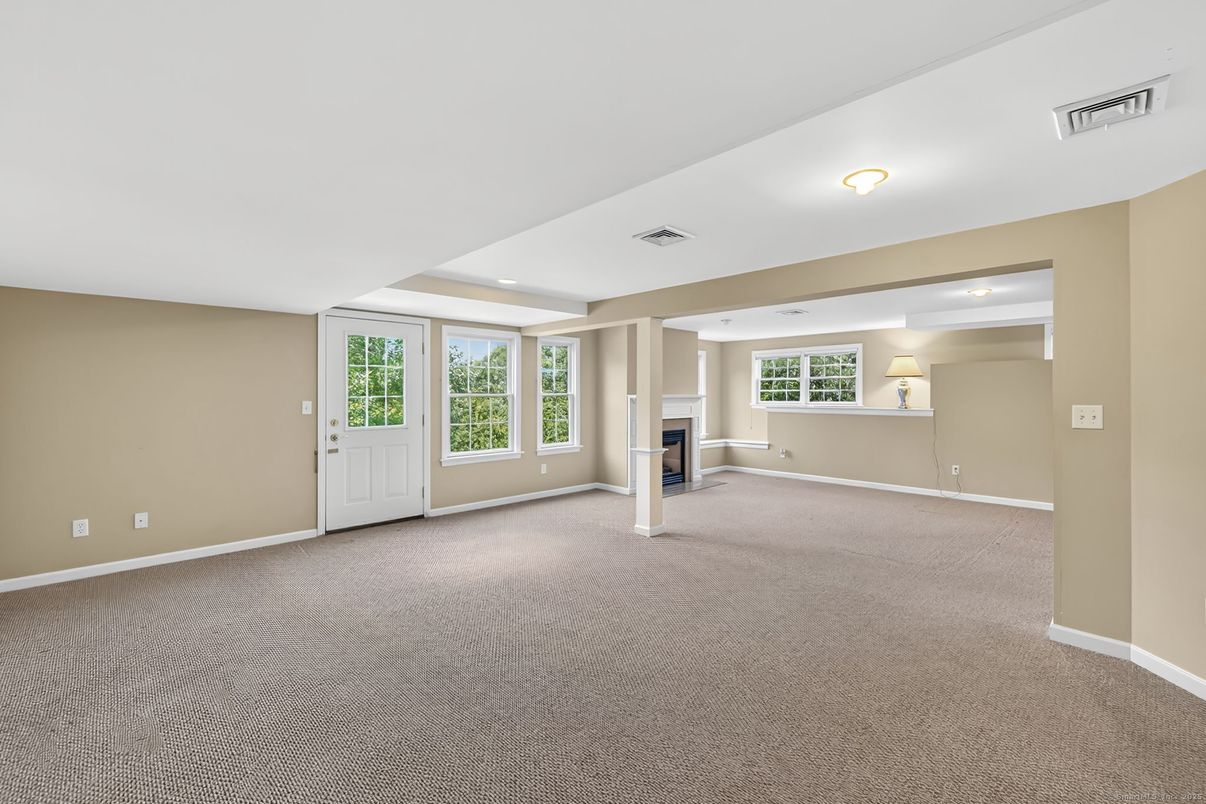 Empty room, Fireplace, Interior, Recessed Lighting
