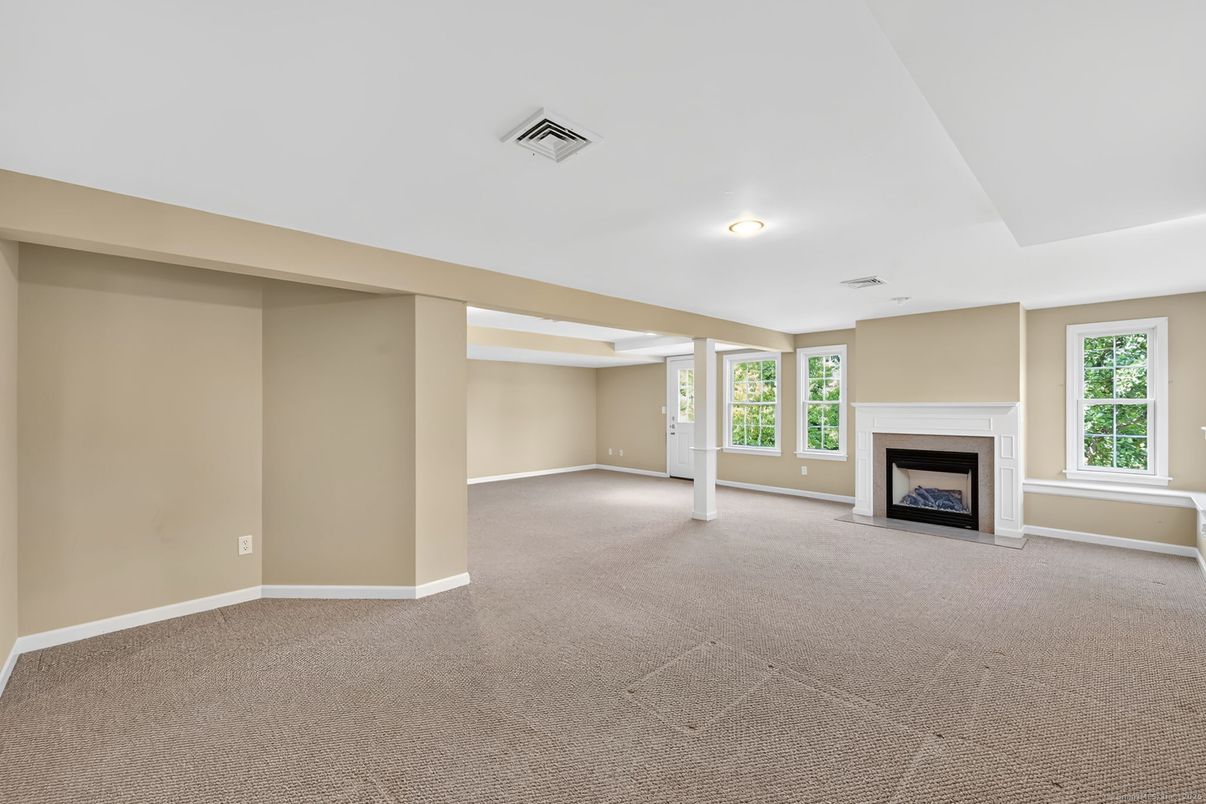 Empty room, Fireplace, Interior, Recessed Lighting