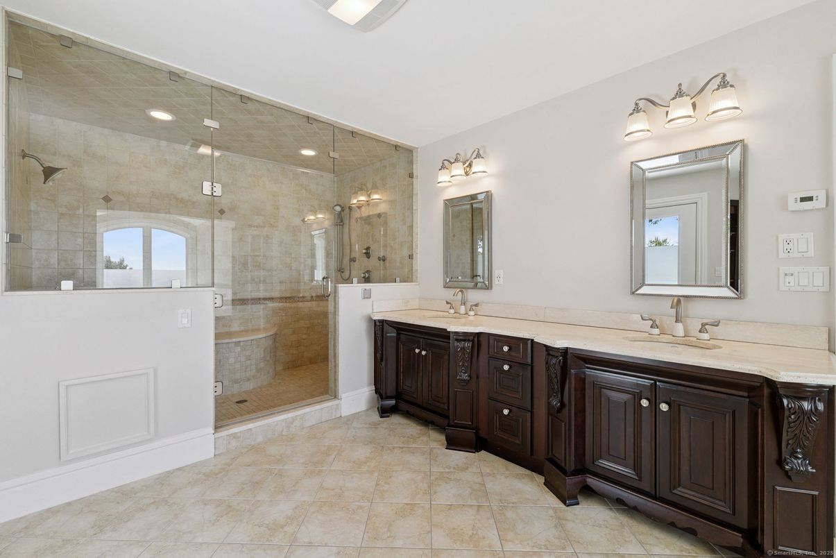 Bathroom, Dual Sink Vanities, Glass Shower, Interior