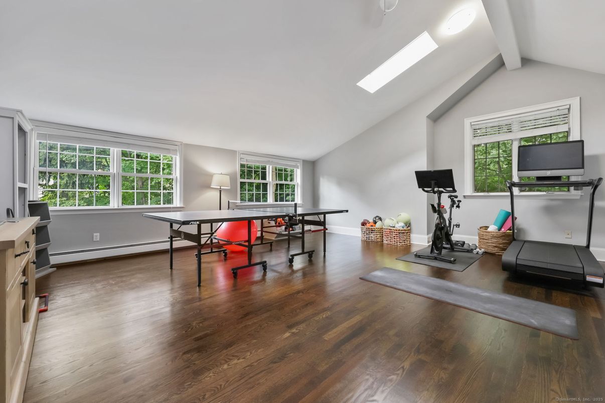 Fitness Equipment, Home Office, Interior, Wood Texture Flooring