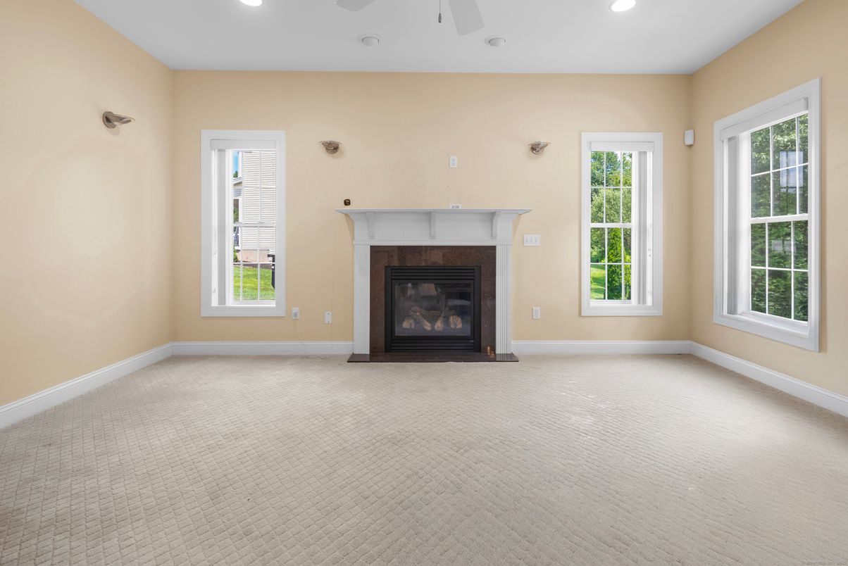 Empty room, Fireplace, Interior, Recessed Lighting