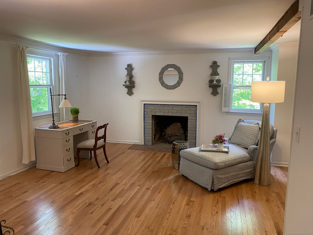 Fireplace, Home Office, Interior, Wood Texture Flooring