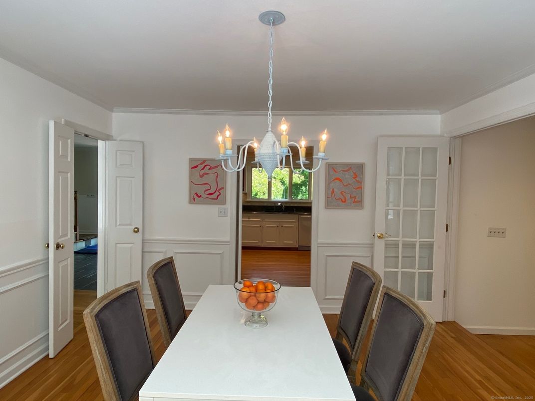 Chandelier, Dining room, Interior, Wood Texture Flooring