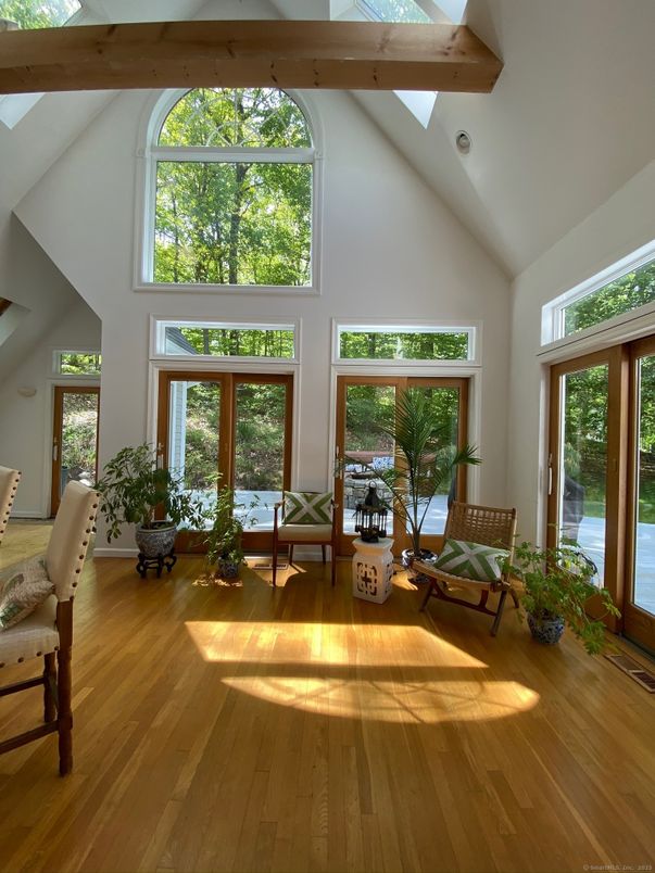 Interior, Sun Room, Wooden Beams, Wood Texture Flooring