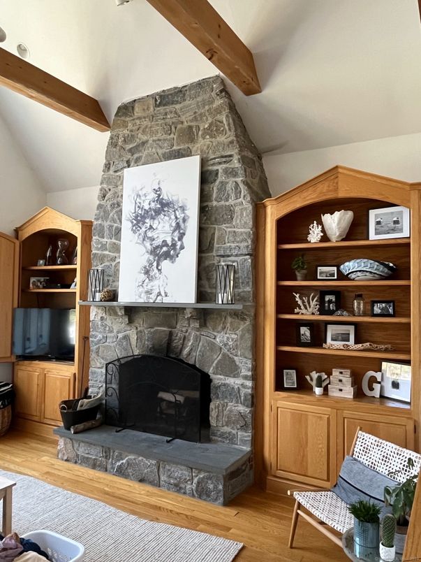 Fireplace, Interior, Wooden Beams, Wood Texture Flooring