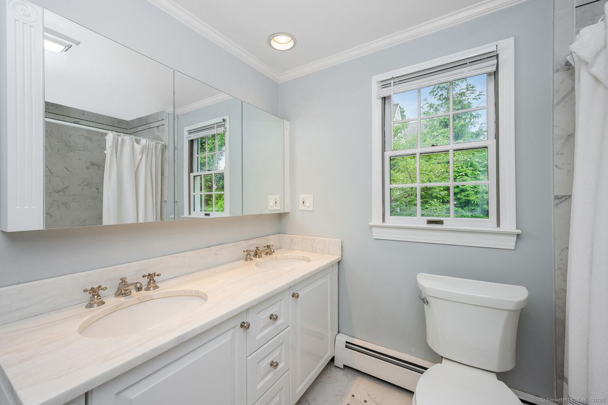 Bathroom, Dual Sink Vanities, Interior, Marble Walls, Recessed Lighting
