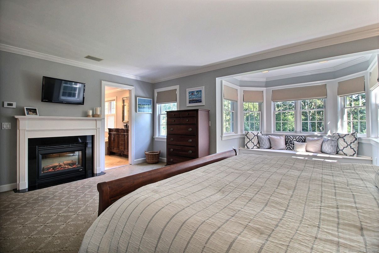 Bedroom, Fireplace, Interior