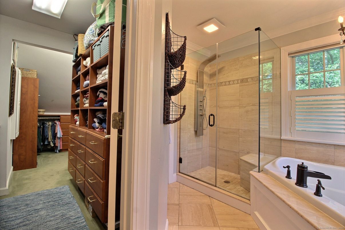 Bathroom, Glass Shower, Interior, Recessed Lighting, Walk-in Closets