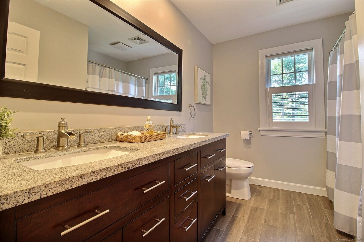 Bathroom, Dual Sink Vanities, Interior, Wood Texture Flooring