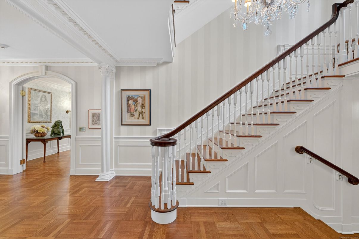 Chandelier, Interior, Wood Texture Flooring