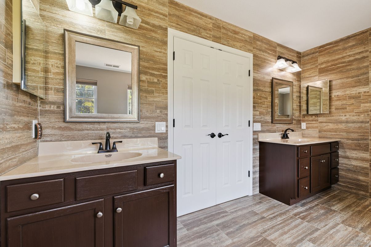 Bathroom, Dual Sink Vanities, Interior, Wooden Walls
