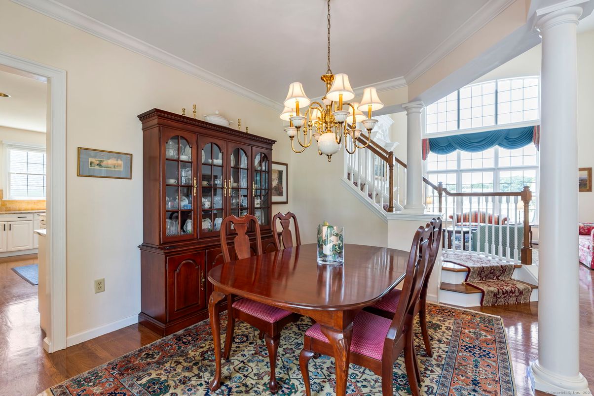 Chandelier, Dining room, Interior, Wood Texture Flooring