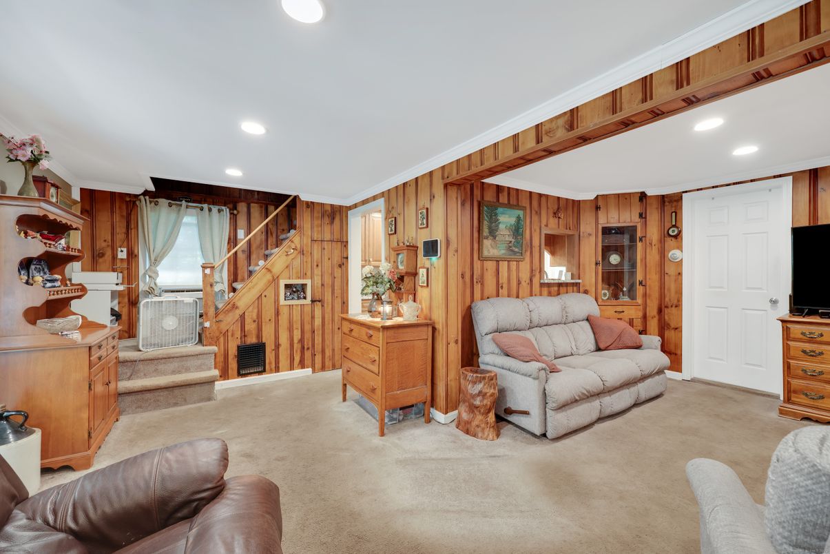 Interior, Living room, Recessed Lighting, Wooden Walls