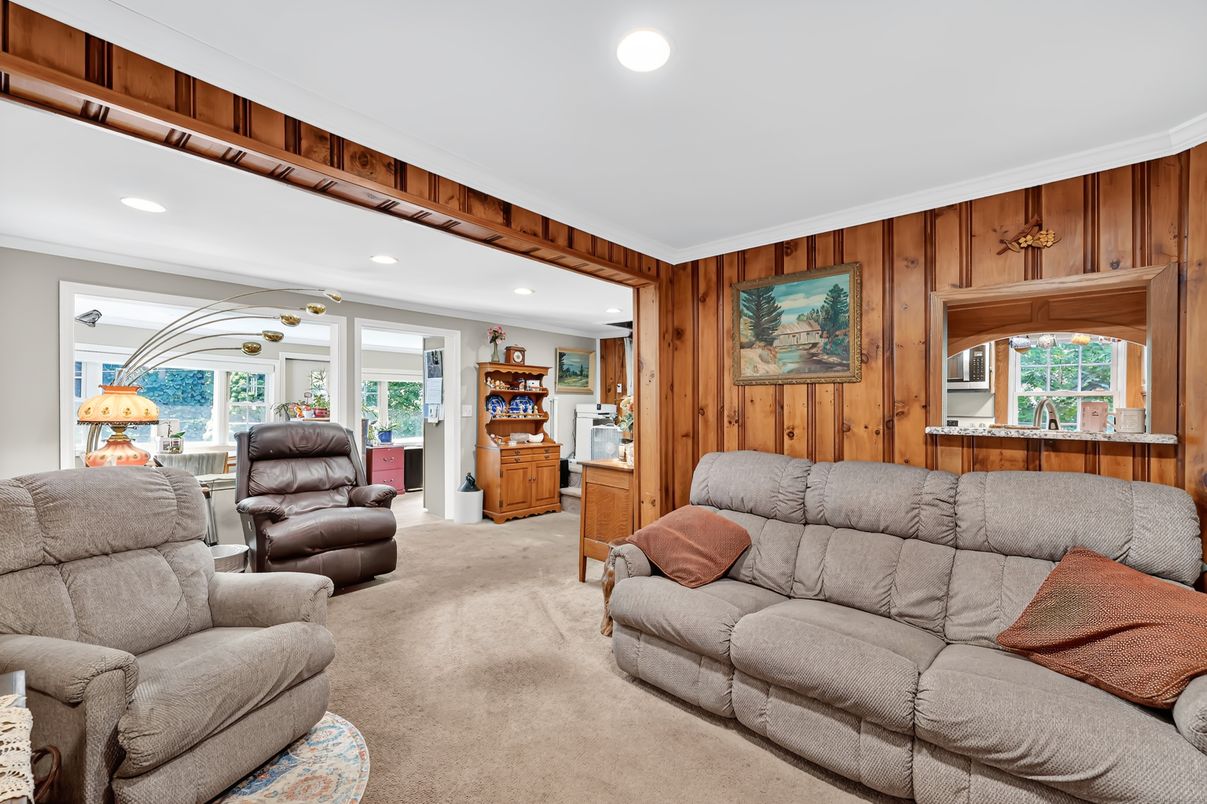 Interior, Living room, Recessed Lighting, Wooden Walls