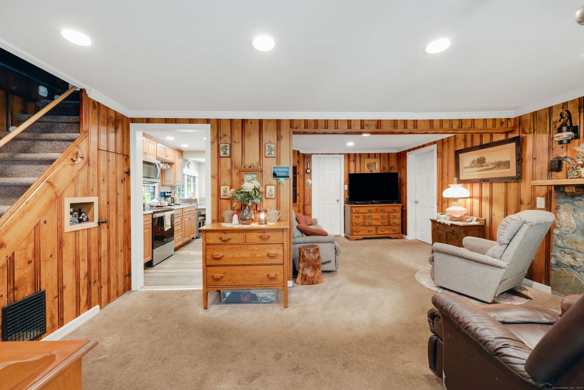 Interior, Kitchen, Recessed Lighting, Wooden Walls