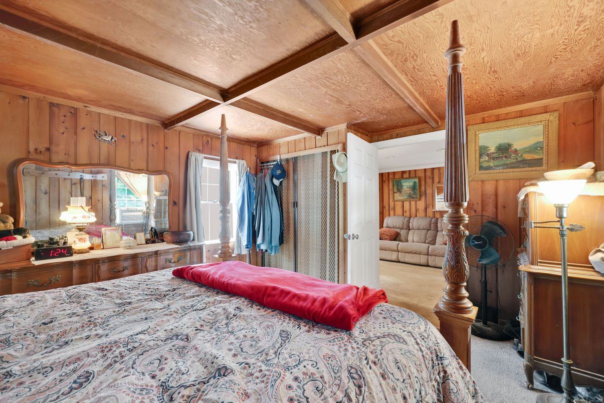 Bedroom, Interior, Wooden Beams, Wooden Walls
