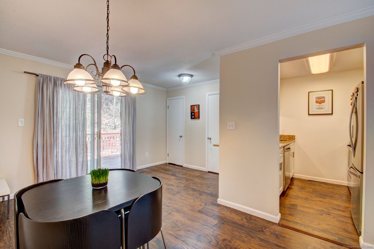Chandelier, Dining room, Interior, Wood Texture Flooring