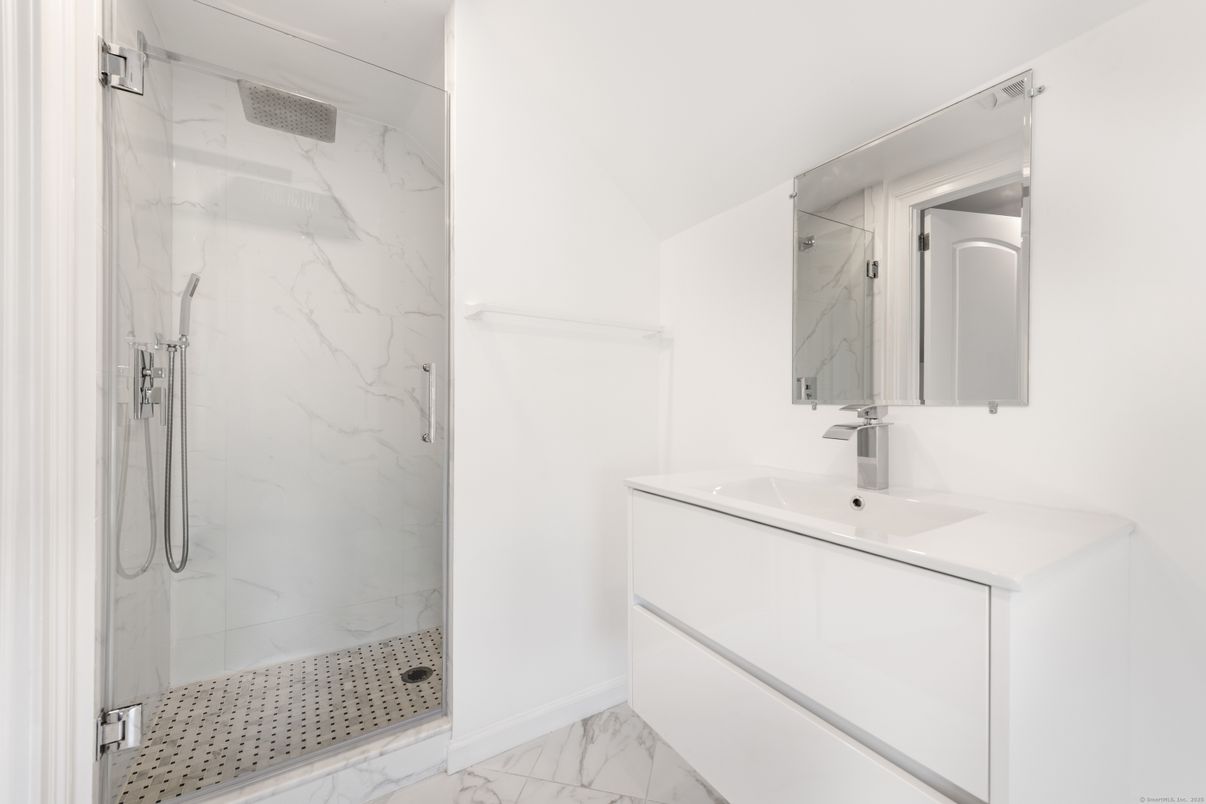 Bathroom, Glass Shower, Interior, Marble, Marble Walls