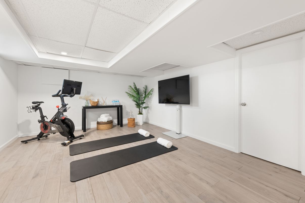 Fitness Equipment, Interior, Recessed Lighting, Wood Texture Flooring