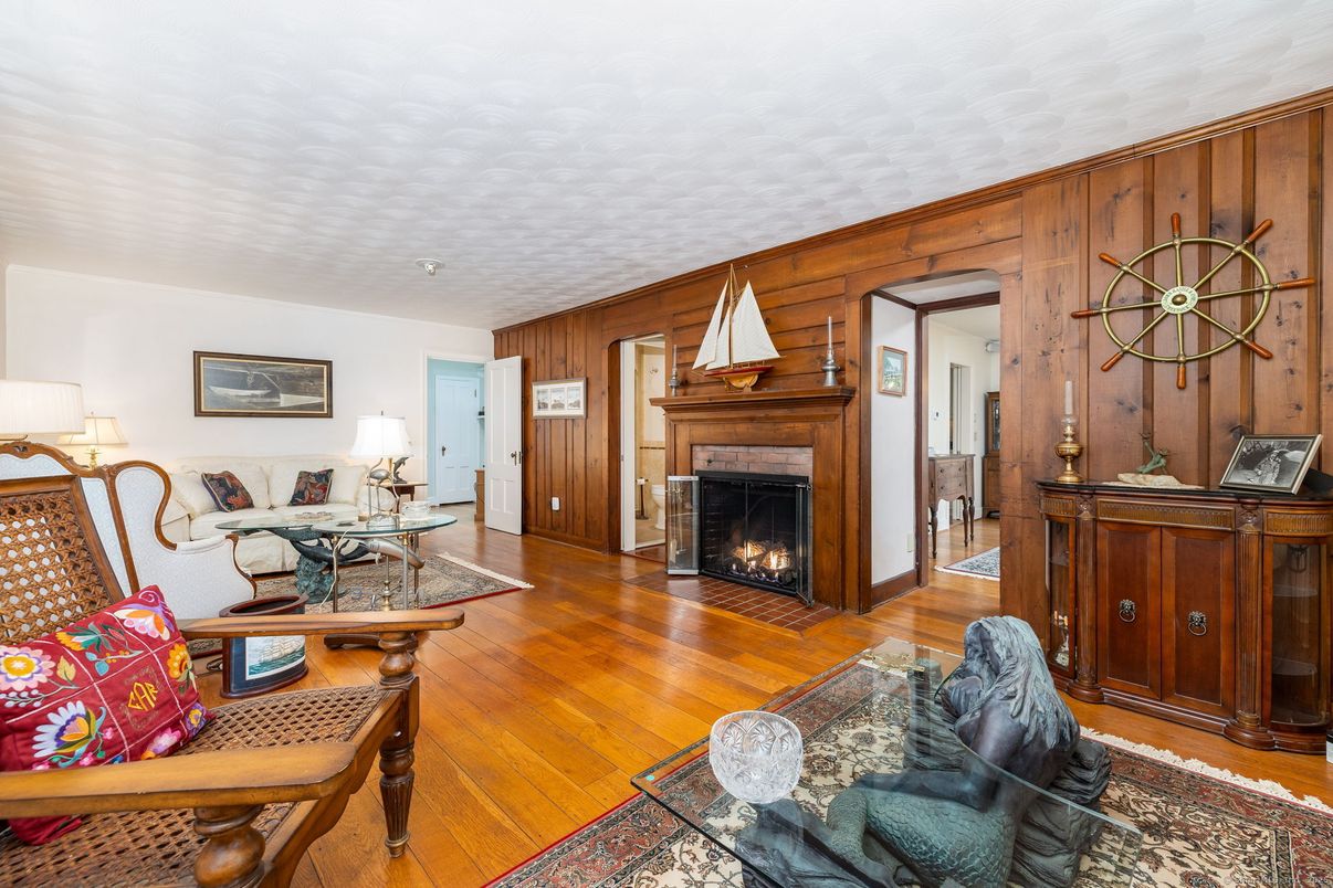 Fireplace, Interior, Living room, Wood Texture Flooring, Wooden Walls
