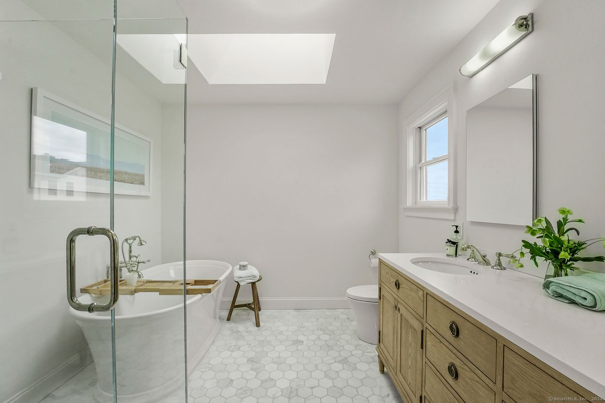 Bathroom, Dual Sink Vanities, Free Standing Baths, Glass Shower, Interior