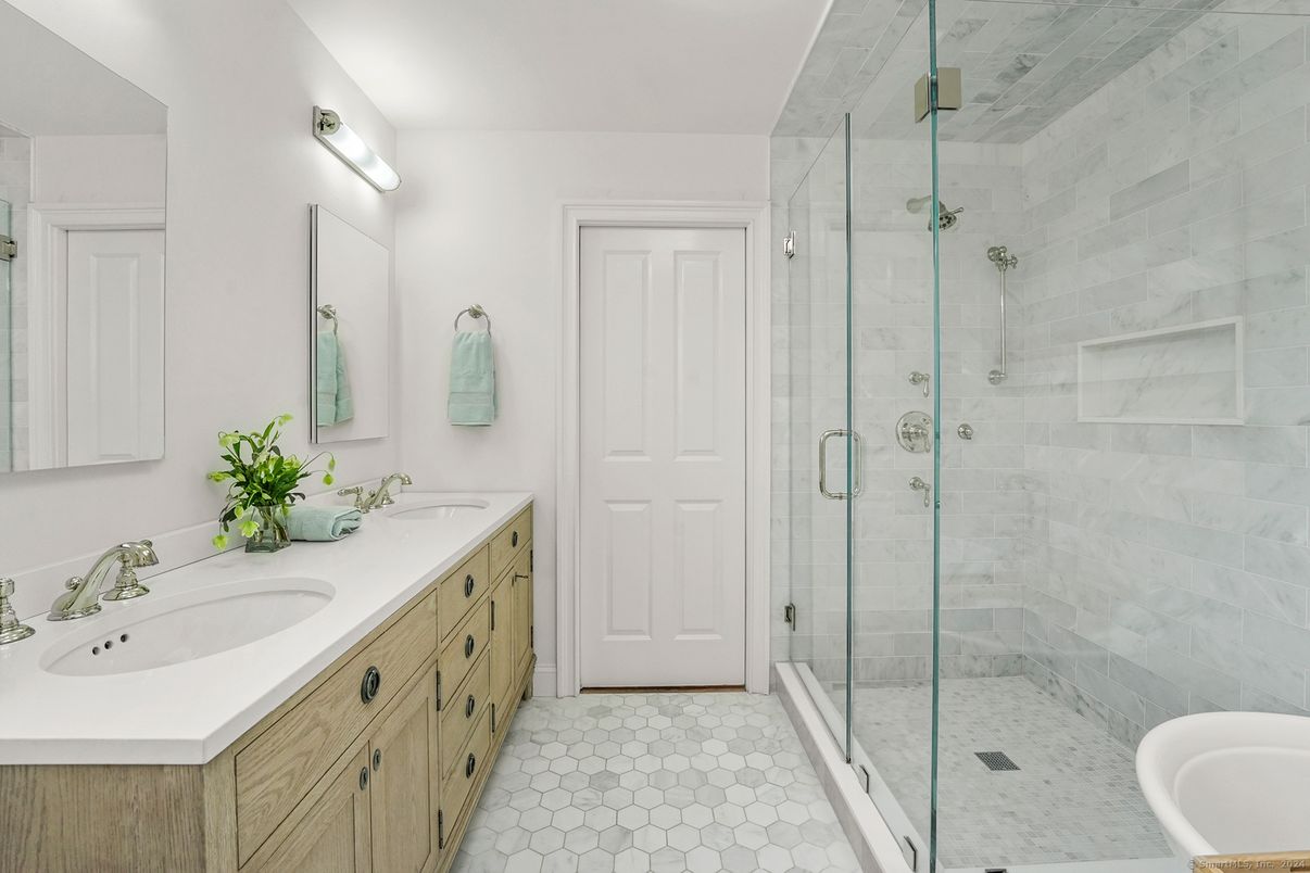 Bathroom, Dual Sink Vanities, Glass Shower, Interior
