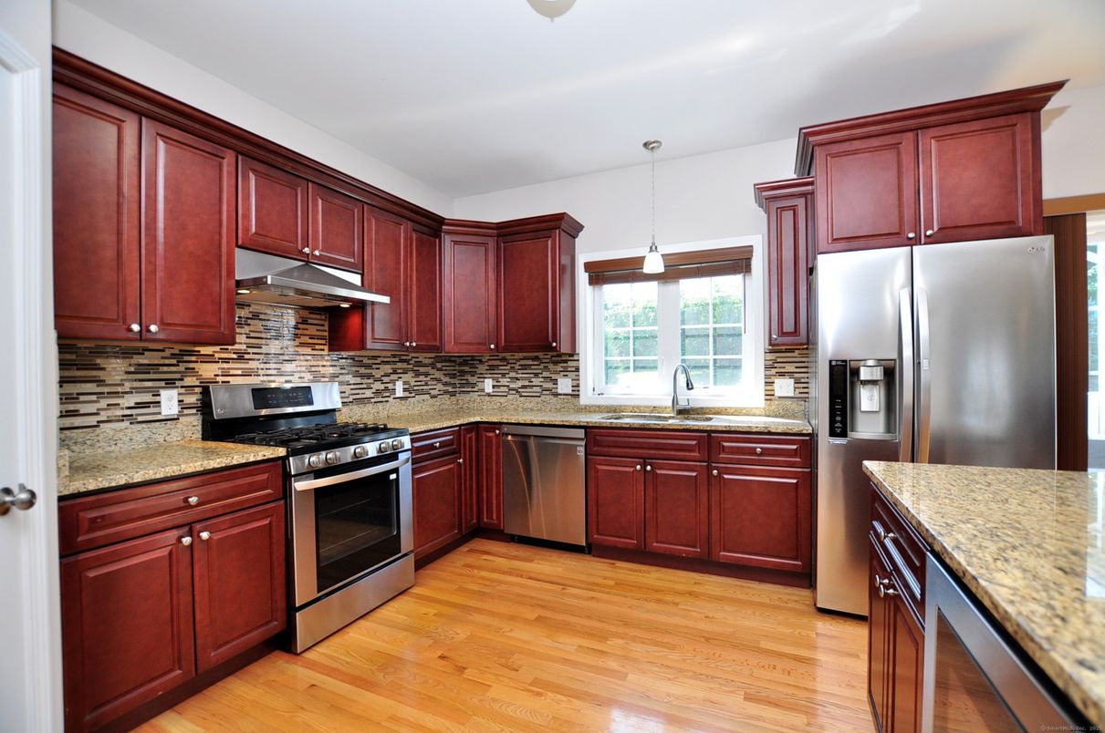 Interior, Kitchen, Pendant Lights, Stainless Steel Appliances, Wood Texture Flooring