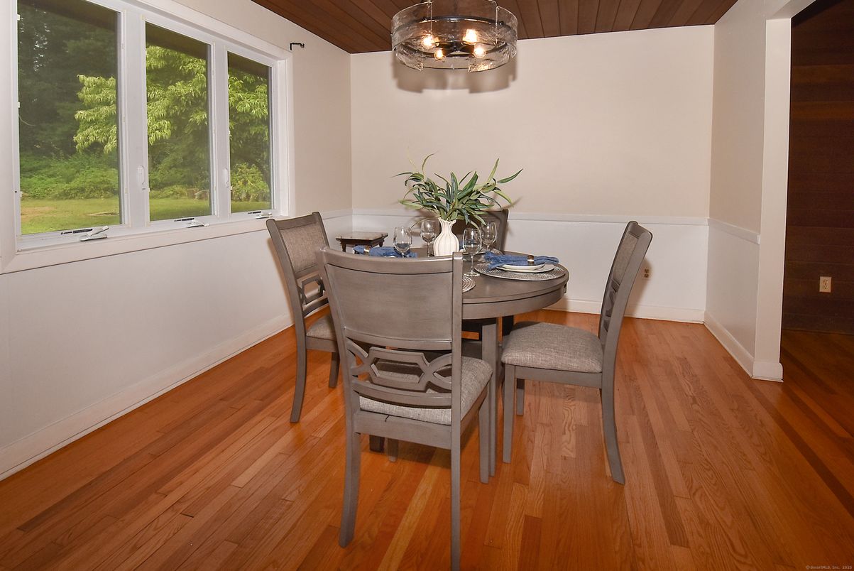 Dining room, Interior, Pendant Lights, Wooden Ceilings, Wood Texture Flooring