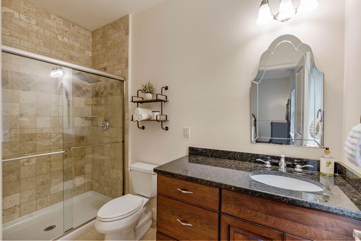 Bathroom, Glass Shower, Interior, Stone Walls