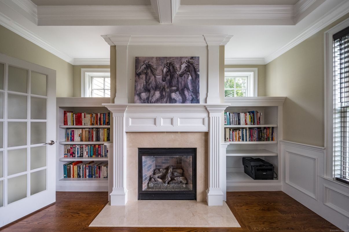 Fireplace, Interior, Wood Texture Flooring