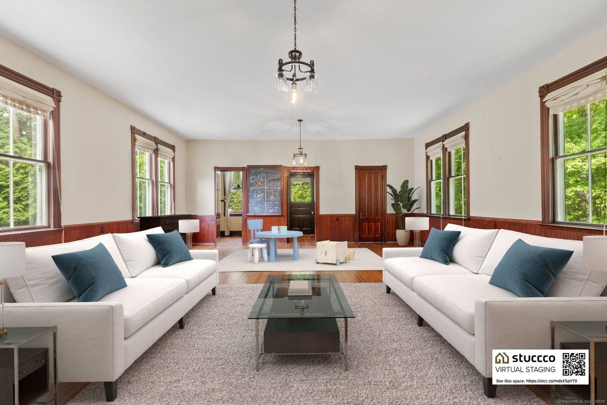 Interior, Living room, Pendant Lights, Wood Texture Flooring