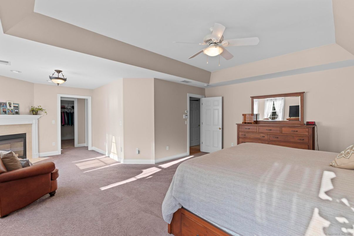 Bedroom, Fireplace, Interior