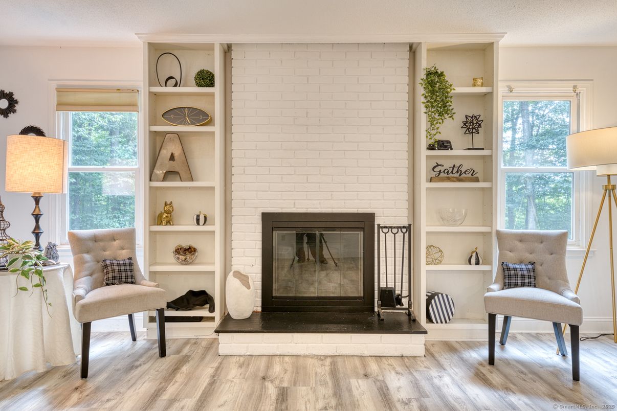 Fireplace, Interior, Stone Walls, Wood Texture Flooring