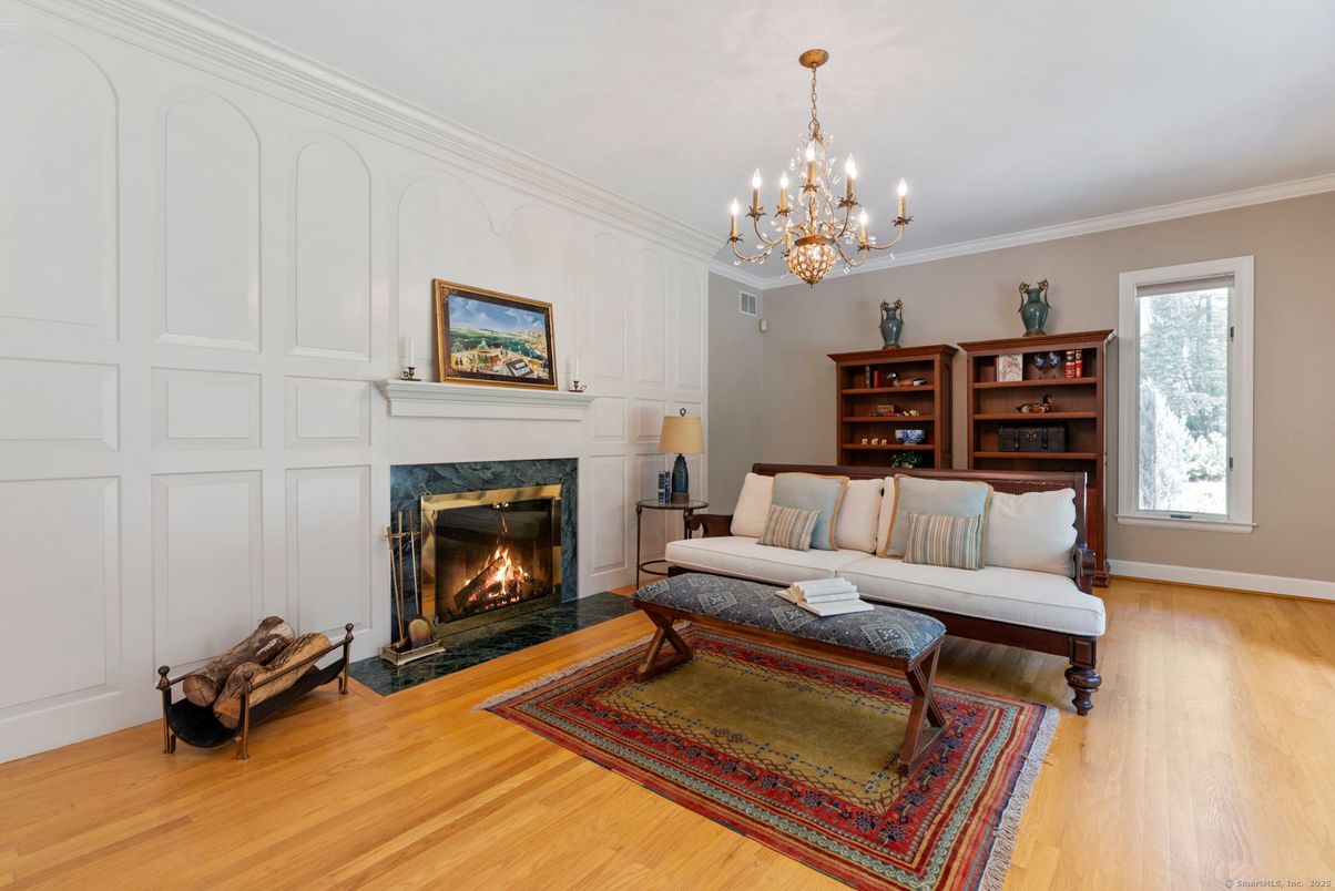 Chandelier, Fireplace, Interior, Living room, Wood Texture Flooring