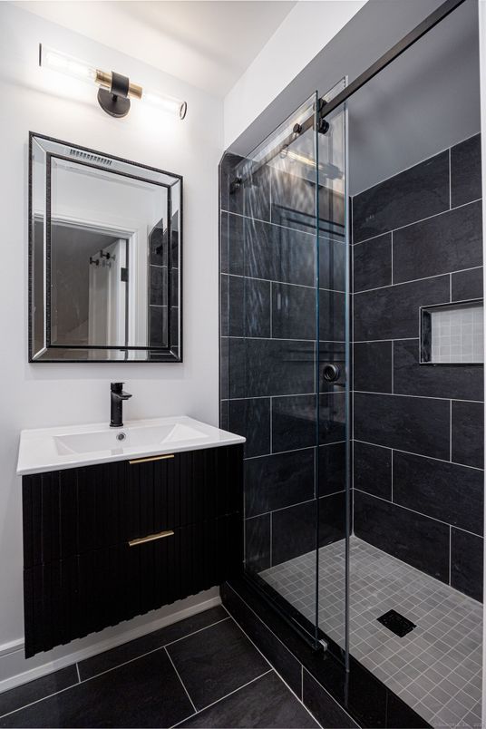 Bathroom, Dual Sink Vanities, Glass Shower, Interior