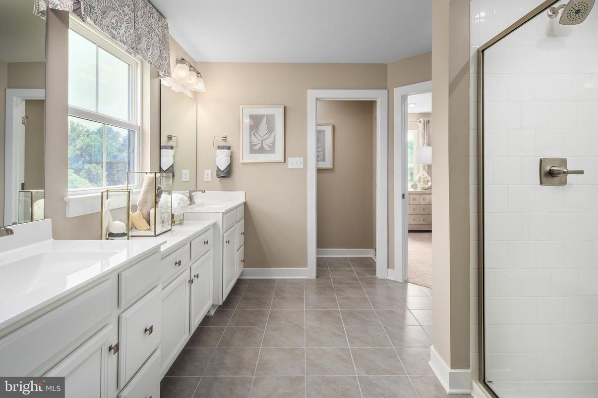 Bathroom, Dual Sink Vanities, Glass Shower, Interior