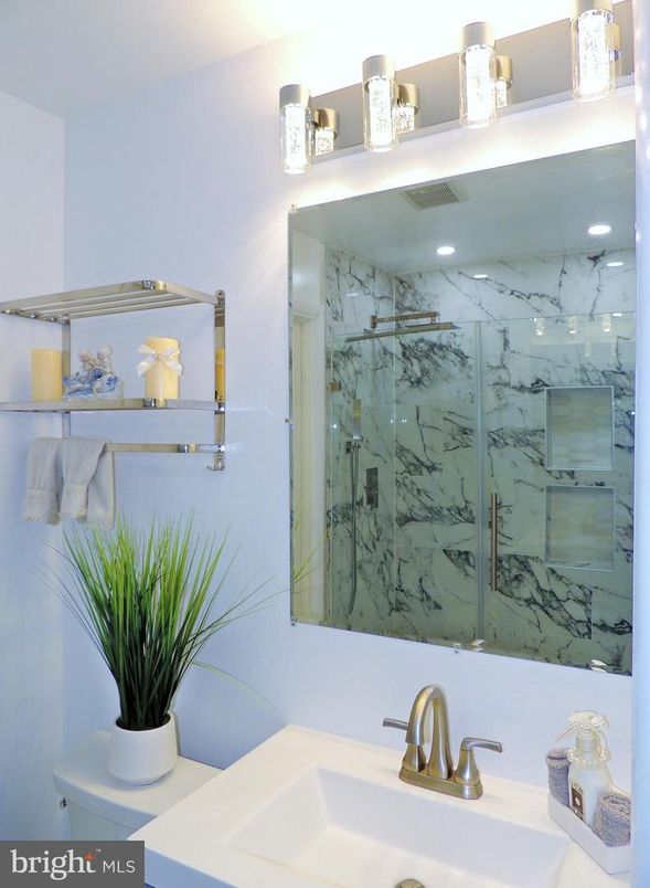 Bathroom, Glass Shower, Interior, Marble Walls