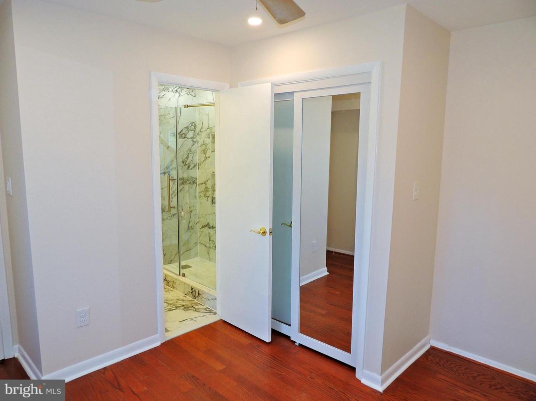 Bathroom, Interior, Marble, Recessed Lighting, Wood Texture Flooring