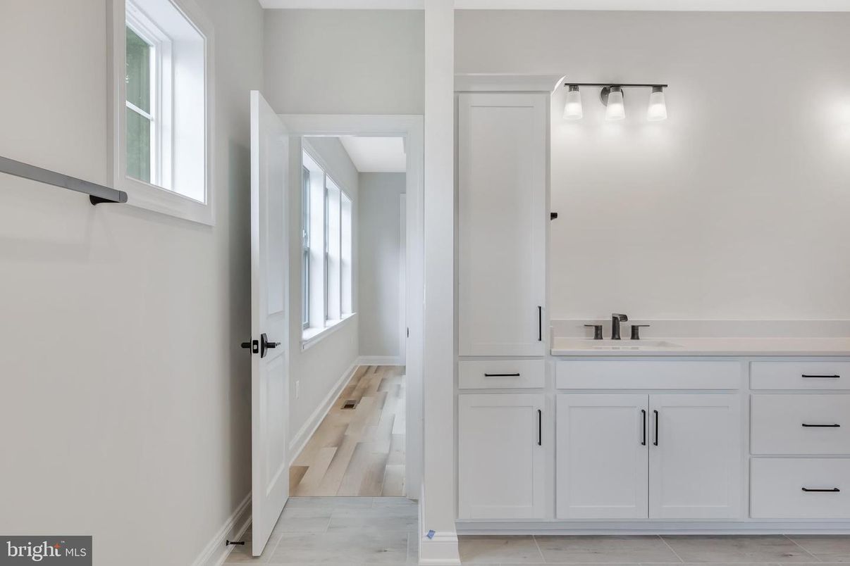 Bathroom, Dual Sink Vanities, Interior, Wood Texture Flooring