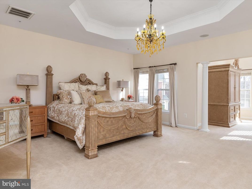 Bedroom, Chandelier, Interior