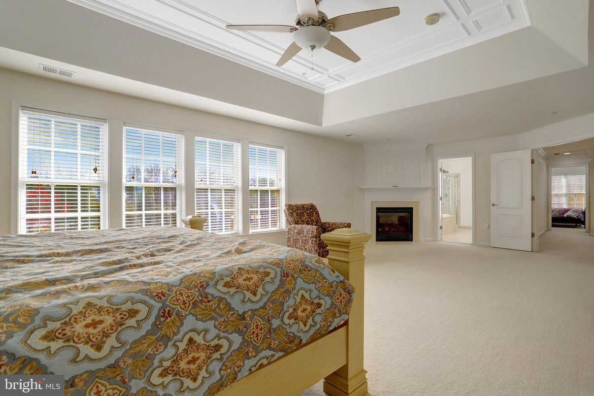 Bedroom, Fireplace, Interior