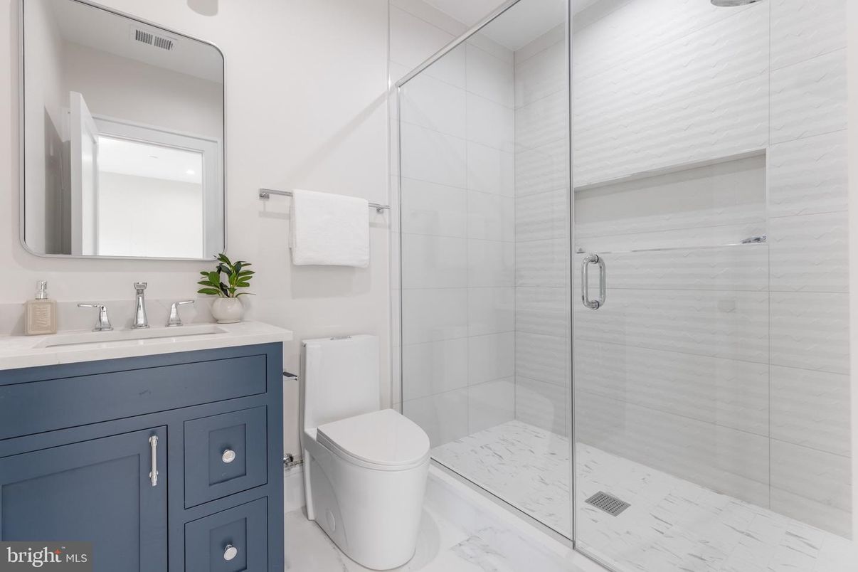 Bathroom, Glass Shower, Interior, Marble